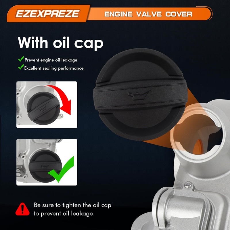 E EZEXPREZE Ezexpreze 2.0L Turbo N20 Upgrade Aluminum Engine Valve Cover with Oil Filler Cap & Gasket & Bolts Compatible with 2012-2018 BMW 228i 320i 328i 428i 528i X1 X3 X4 X5 Z4 (Included GT/xDrive) - Image 3
